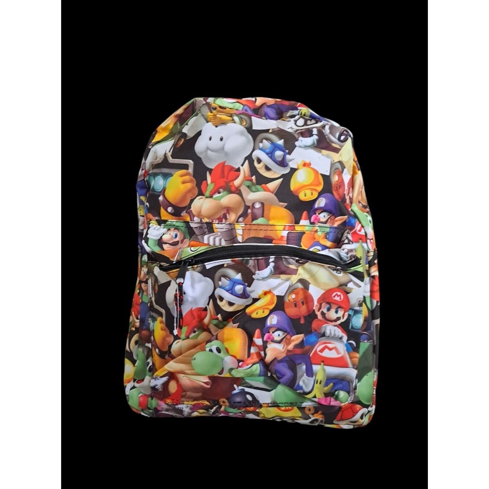 Nintendo Mario Bros 16" Backpack Yoshi, Luigi Comic Print School Book Bag - Picture 4 of 4